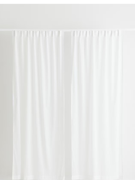 H&M Home Other - Classic White Curtain Panels - Semi-Sheer Drapery Pair (8 Panels Available)
